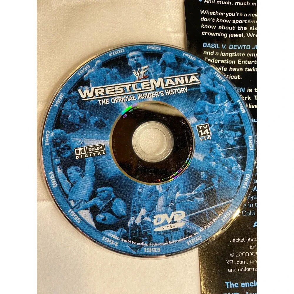 WWF WrestleMania The Official Insider's Story 2001 Hard Cover Book & DVD